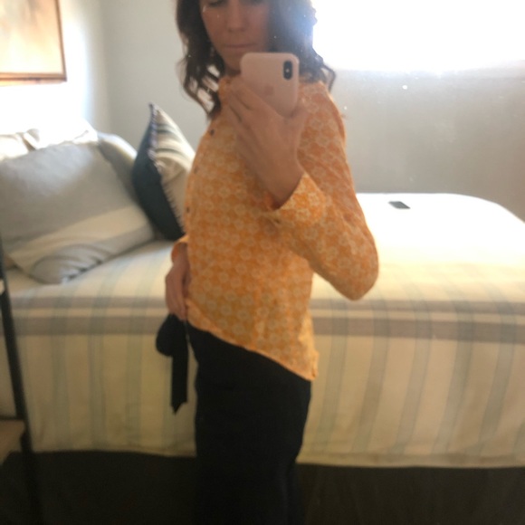 Orange patterned button up - Picture 5 of 6